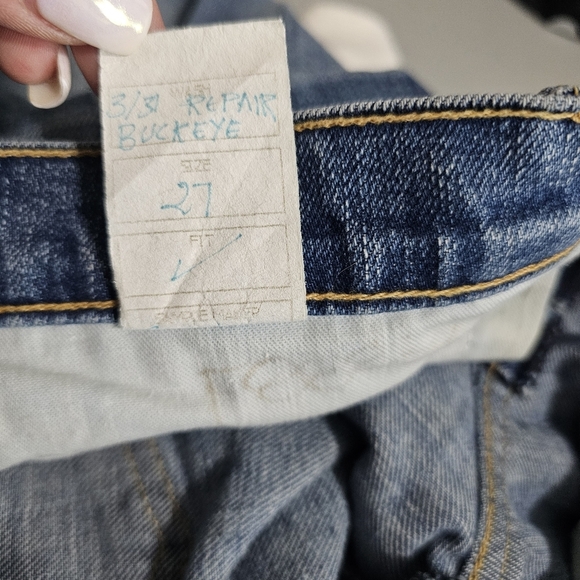 Current/Elliot The Fling Buckeye Repair Distressed Slouchy Boyfriend Jeans 27 - Picture 10 of 10